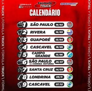 Calendário de eventos Fórmula Truck 2025